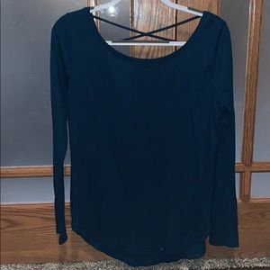 Dark blue long sleeve blouse